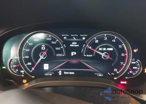 2020 BMW X3 M z USA, uszkodzony, nr VIN 5YMTS0C08L9B49141